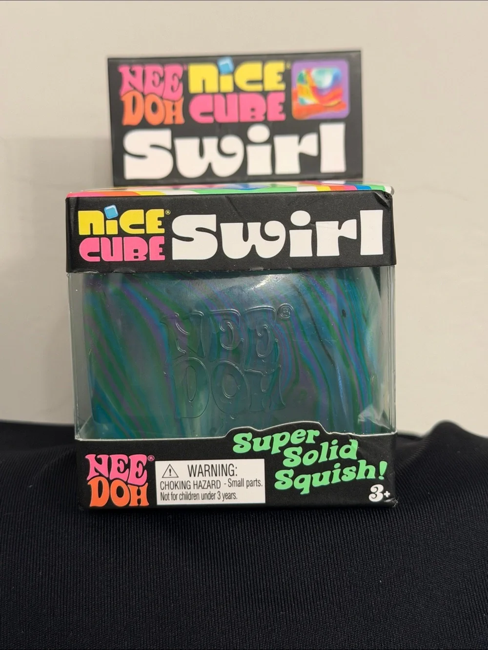 New doh Nice Cube Swirl Super Solid Squish! Stress toy